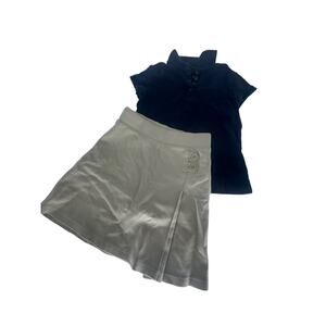 Cat & Jack Girls School Uniform Khaki Shirt Black Polo Shirt Youth Small 6/6X